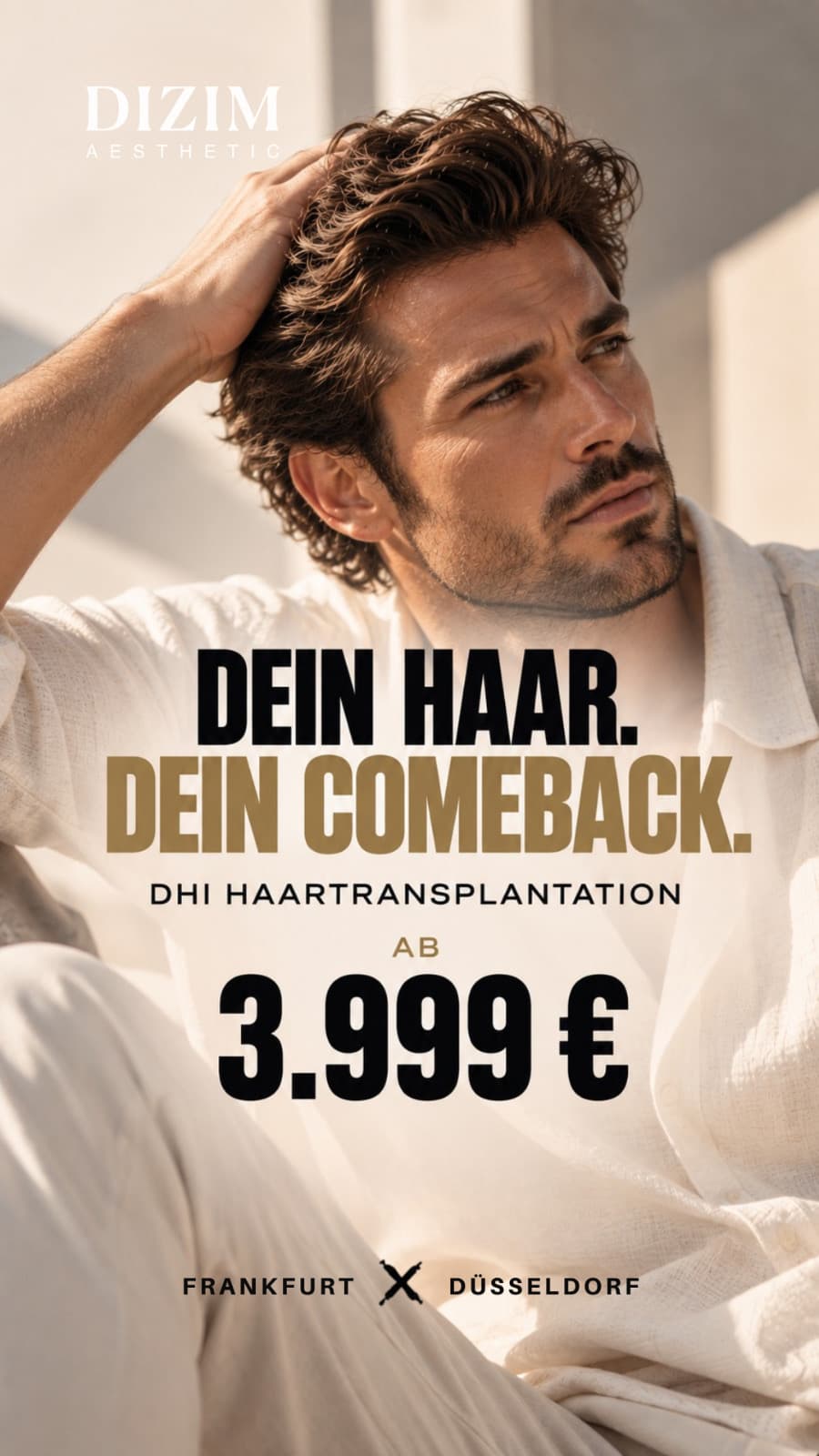 DHI Haartransplantation bei Dizim Aesthetic in Frankfurt und Düsseldorf - ab 3.999 €